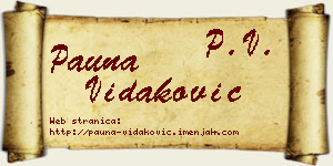 Pauna Vidaković vizit kartica